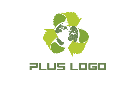 recycle leaf and globe logo