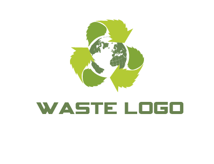 recycle leaf and globe logo