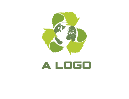 recycle leaf and globe logo