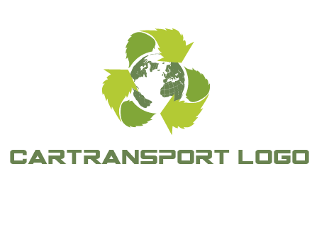 recycle leaf and globe logo