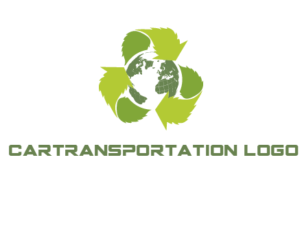 recycle leaf and globe logo
