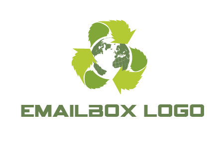 recycle leaf and globe logo
