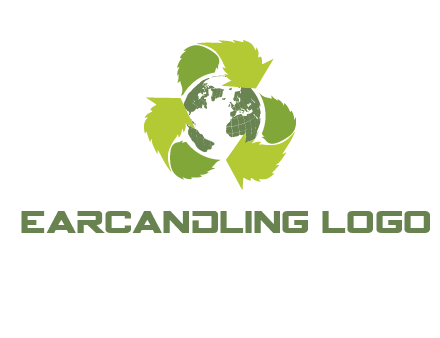 recycle leaf and globe logo