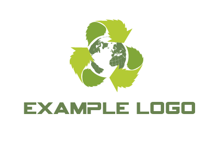 recycle leaf and globe logo
