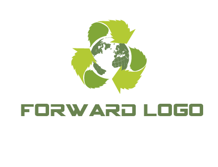 recycle leaf and globe logo