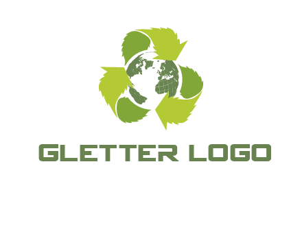 recycle leaf and globe logo