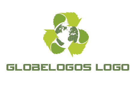recycle leaf and globe logo