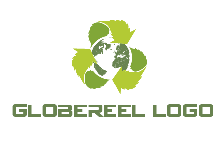 recycle leaf and globe logo