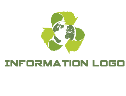 recycle leaf and globe logo
