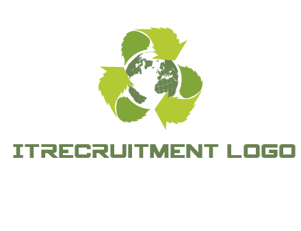 recycle leaf and globe logo