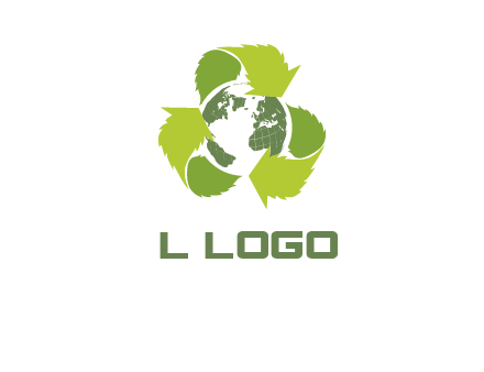 recycle leaf and globe logo