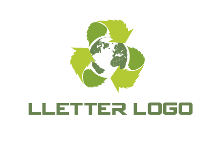 recycle leaf and globe logo