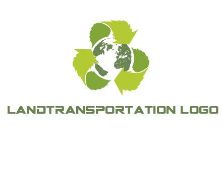 recycle leaf and globe logo