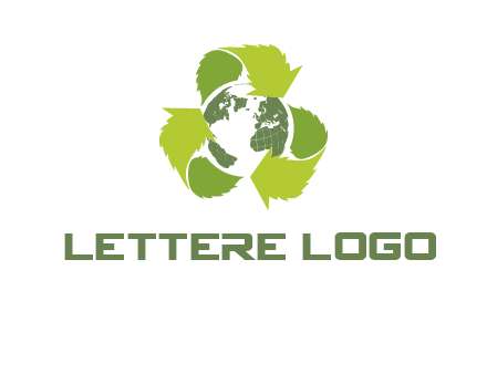 recycle leaf and globe logo
