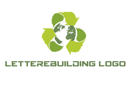 recycle leaf and globe logo