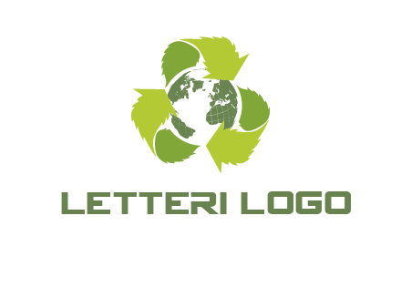 recycle leaf and globe logo