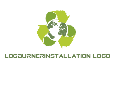 recycle leaf and globe logo