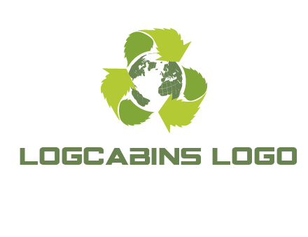 recycle leaf and globe logo