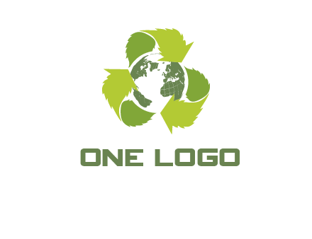 recycle leaf and globe logo