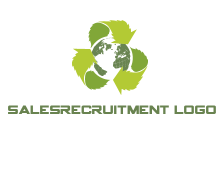 recycle leaf and globe logo