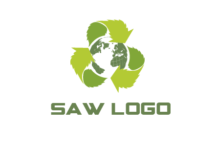 recycle leaf and globe logo