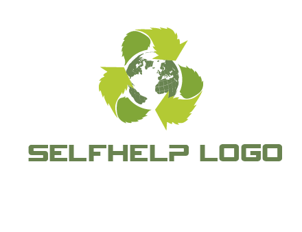 recycle leaf and globe logo
