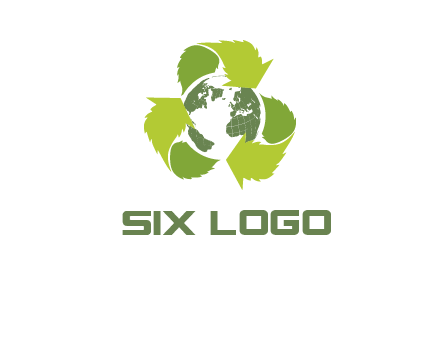 recycle leaf and globe logo