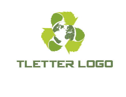 recycle leaf and globe logo