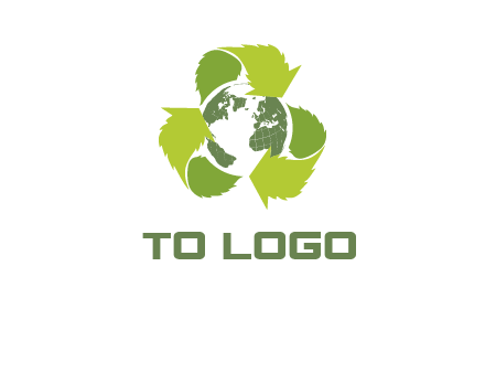 recycle leaf and globe logo