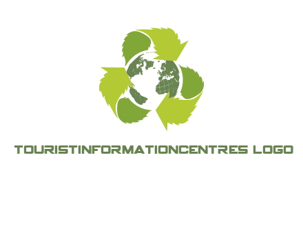 recycle leaf and globe logo