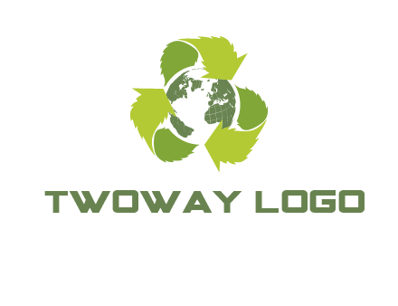 recycle leaf and globe logo