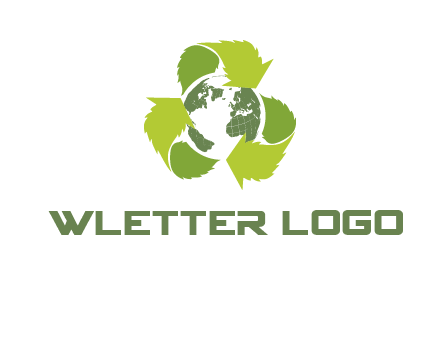 recycle leaf and globe logo