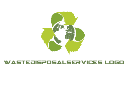 recycle leaf and globe logo