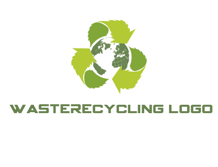 recycle leaf and globe logo