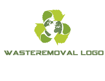 recycle leaf and globe logo