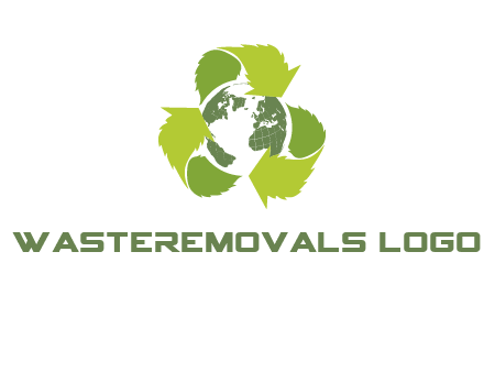 recycle leaf and globe logo