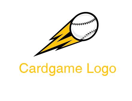flying softball ball and lightning sports logo