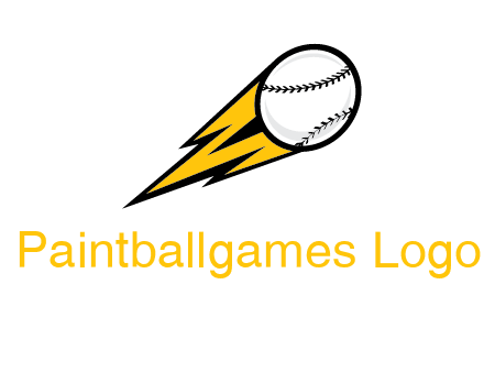 flying softball ball and lightning sports logo
