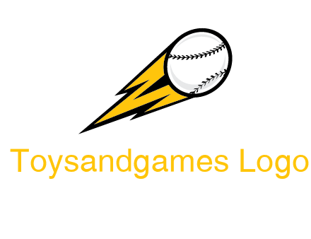 flying softball ball and lightning sports logo