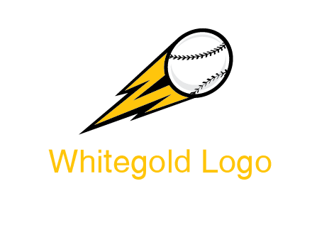 flying softball ball and lightning sports logo