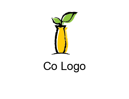 leaf on vase icon