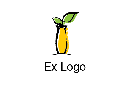 leaf on vase icon