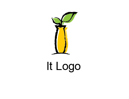 leaf on vase icon