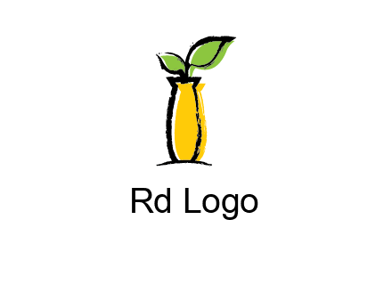 leaf on vase icon