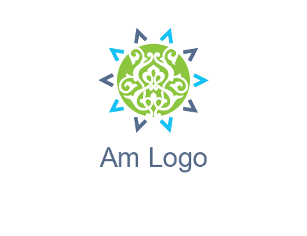 ornament in sun logo