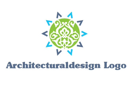 ornament in sun logo