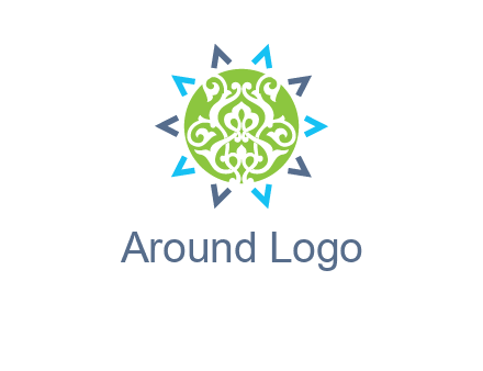 ornament in sun logo