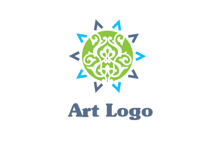 ornament in sun logo