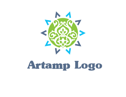 ornament in sun logo