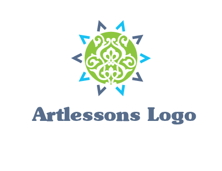 ornament in sun logo